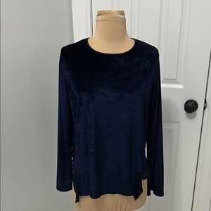 Stark x Navy Crushed Velvet Top